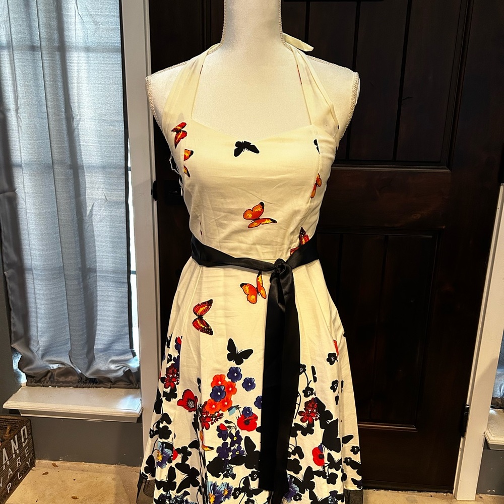 Oten Flower and Butterfly Print Dress - Size S